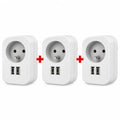محول كهربائي Simon بمقبس فرنسي + منفذي USB – Adaptateur Combi 16A 3680W – شحن ذكي 17 واط
