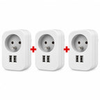 محول كهربائي Simon بمقبس فرنسي + منفذي USB – Adaptateur Combi 16A 3680W – شحن ذكي 17 واط