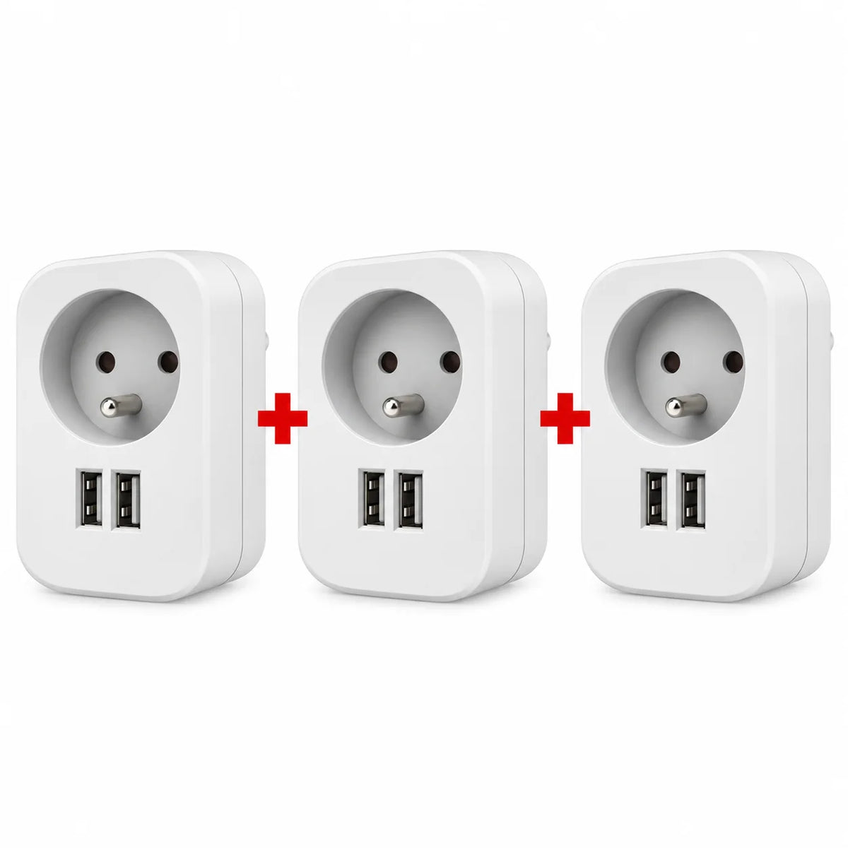 محول كهربائي Simon بمقبس فرنسي + منفذي USB – Adaptateur Combi 16A 3680W – شحن ذكي 17 واط