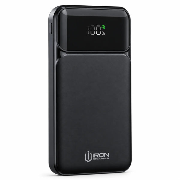 باور بانك IRON IR-010 – 10000 مللي أمبير مع كابل مدمج وشاشة رقمية