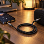 كابل AUX HiFi IRON IR-16 – Câble Jack 3.5mm إلى Jack 3.5mm | طول 1 متر مضفور