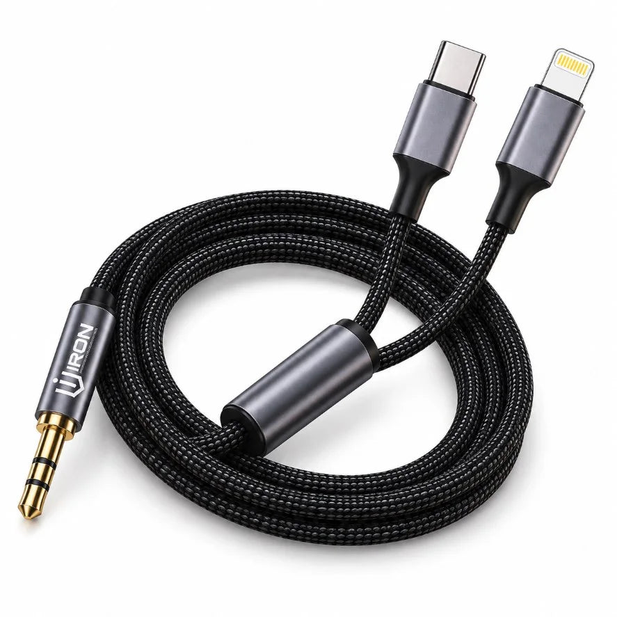 كابل Type-C/Lightning إلى AUX – IRON IR-AUX205