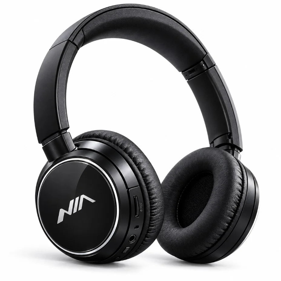 سماعة رأس لاسلكية NIA-Q1 – Casque Bluetooth 5.3 | 4 في 1: بطاقة TF وراديو FM ومدخل AUX