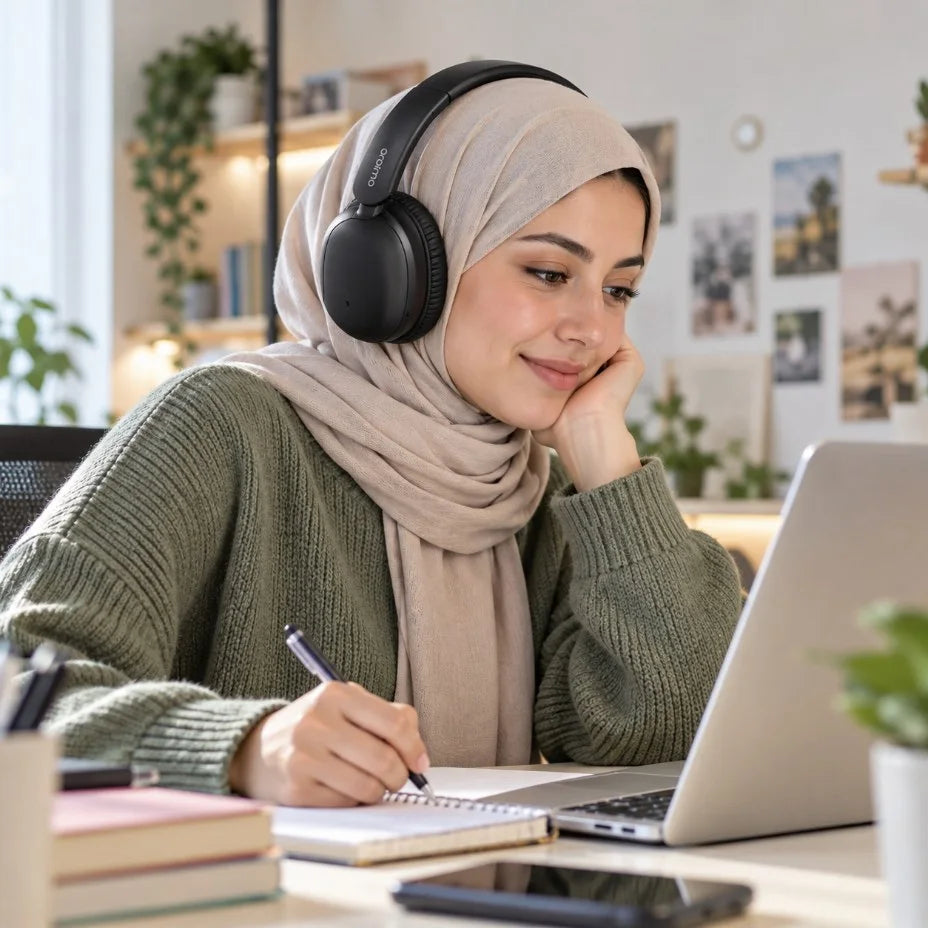 سماعة رأس لاسلكية oraimo BoomPop Lite – Casque Bluetooth | حتى 65 ساعة وصوت 360