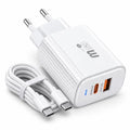 شاحن سريع – Chargeur | PD وQC4.0 مع كابل Type-C إلى Type-C ومؤشر LED