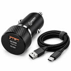 شاحن سيارة IRON 48W – Chargeur Voiture PD + USB | QC 30W و PD 18W مع كابل Type-C