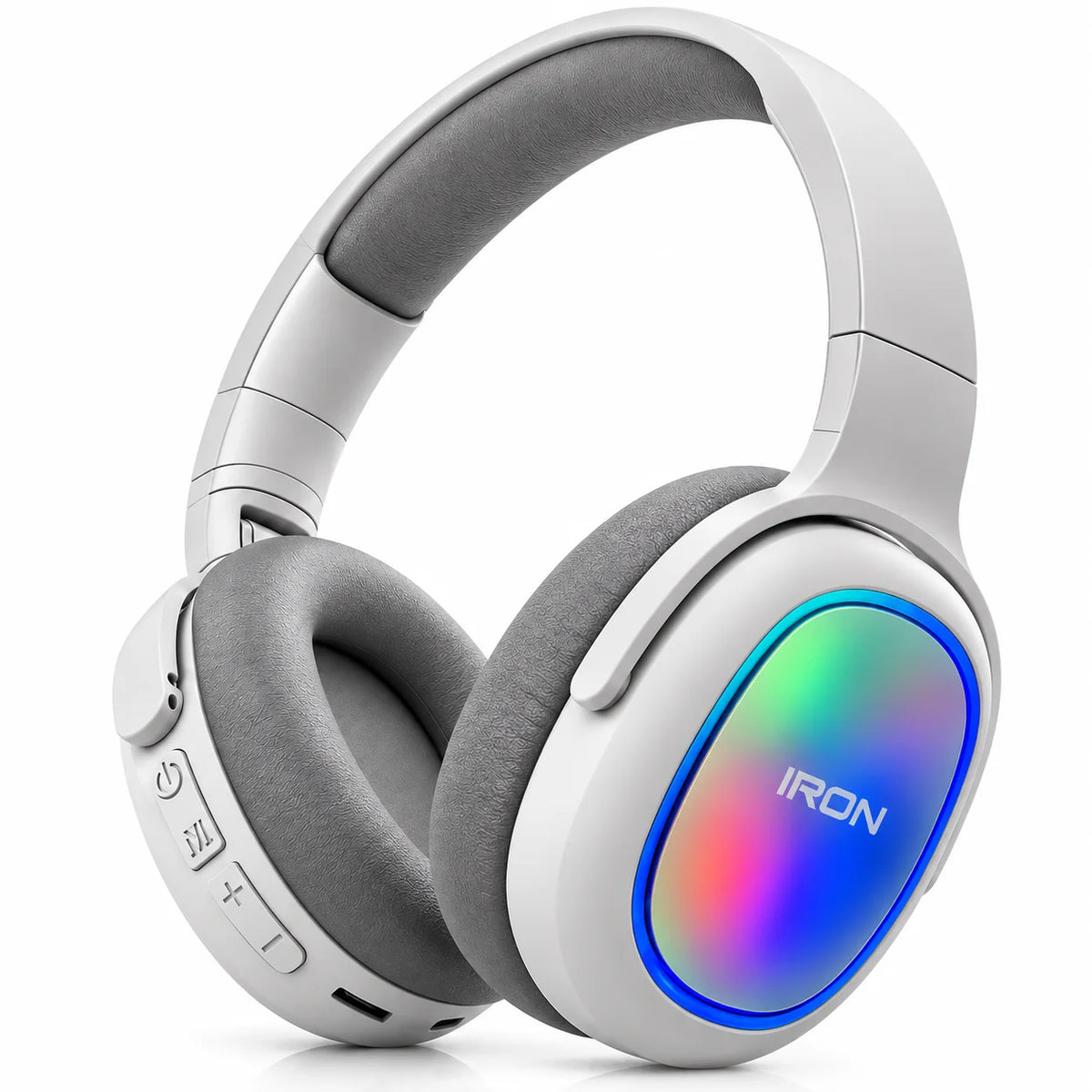 سماعة رأس لاسلكية IRON IR-250 – Casque Bluetooth V5.3 | راديو FM ومشغّل MP3 وإضاءة ملوّنة