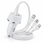 شاحن سيارة IRON CR-03 – Chargeur Voiture 45W | PD+QC مع كابل 3 في 1