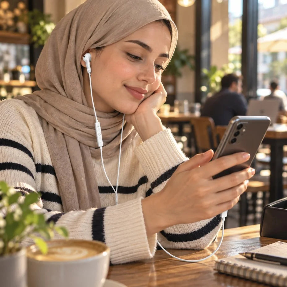 سماعات سلكية IRON ER-09 – Écouteurs Type-C | ميكروفون وأزرار تحكم وسلك 1.2 متر