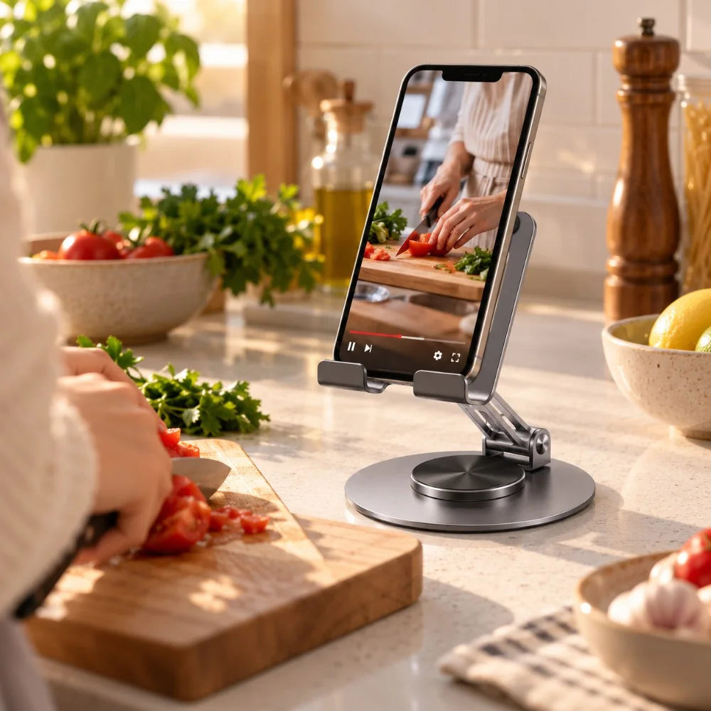 حامل هاتف وتابلت IRON H-08 – Support Téléphone | دوران 360° وقابل للطي