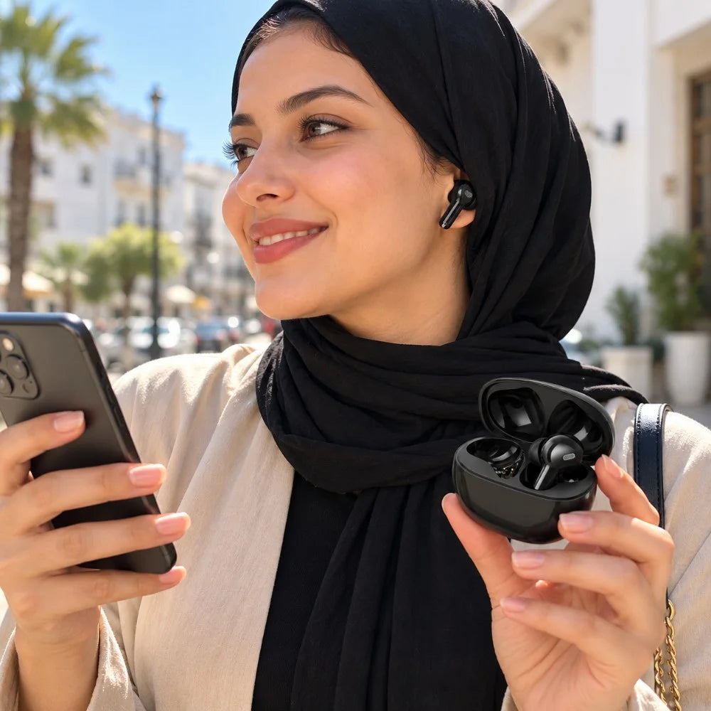 سماعات IRON IR-160 – Écouteurs sans fil | Bluetooth 5.4 وتقليل الضوضاء ENC وحتى 50 ساعة