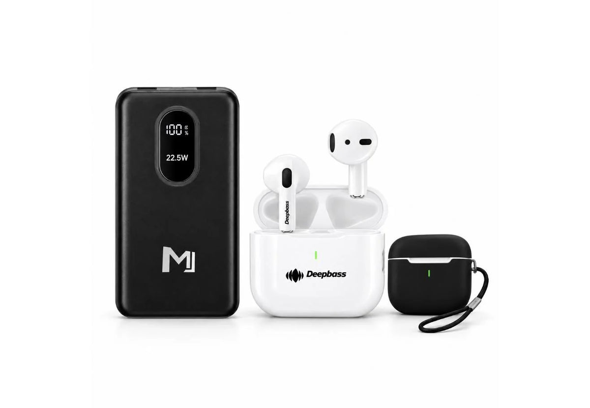 باور بانك MJ P-01 – 10000 مللي أمبير | Power Bank شحن سريع 22.5W مع 3 كابلات وشاشة رقمية