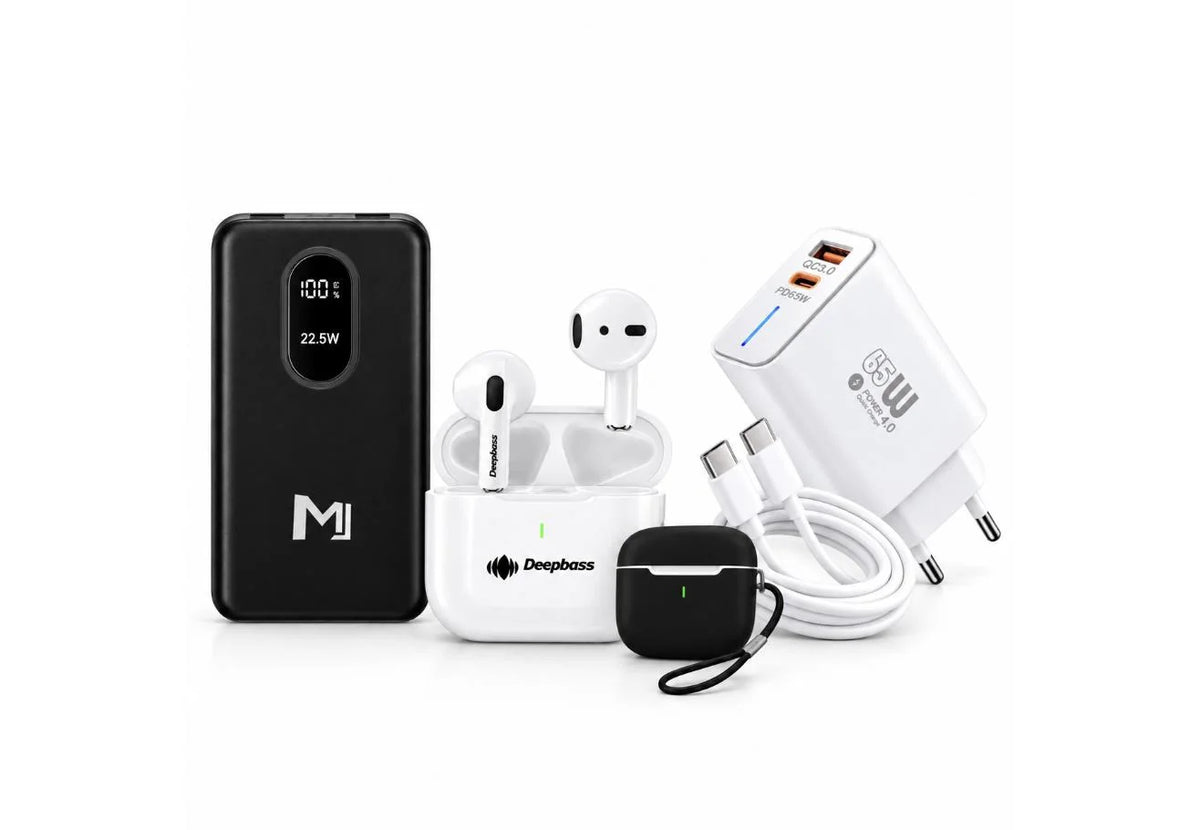 باور بانك MJ P-01 – 10000 مللي أمبير | Power Bank شحن سريع 22.5W مع 3 كابلات وشاشة رقمية
