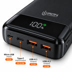 باور بانك IRON 10000 مللي أمبير – Power Bank IR-010 | شحن سريع 22.5W مع كابل مدمج وشاشة رقمية