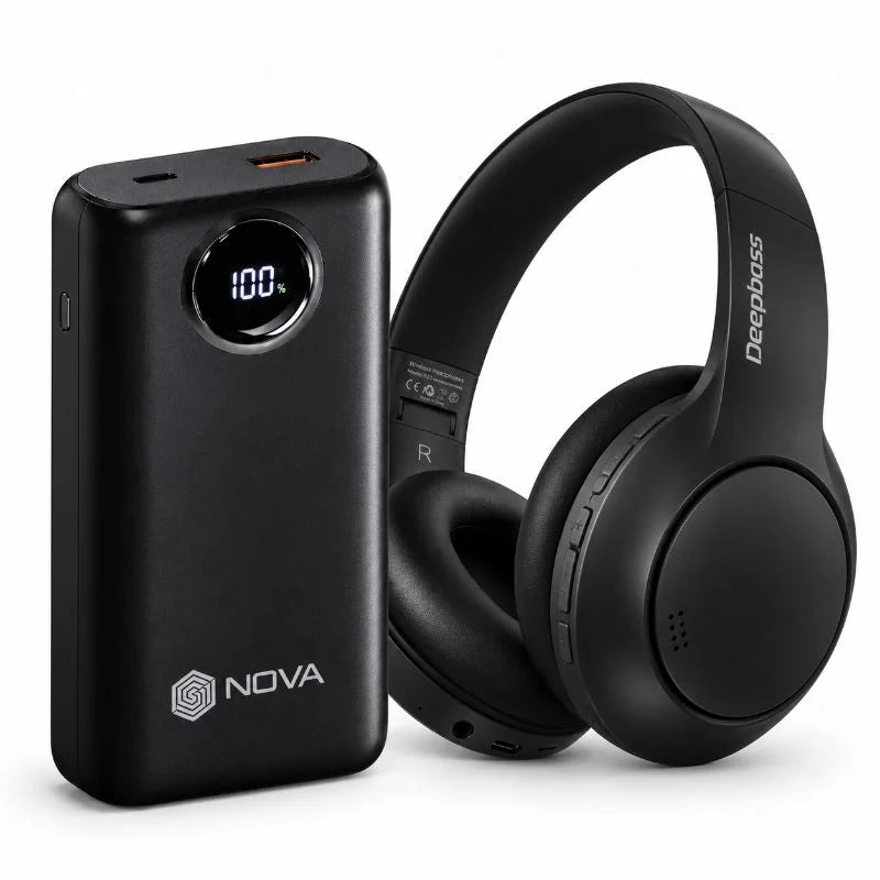 باور بانك NOVA PR-21 – 20000 مللي أمبير | Power Bank شحن سريع 22.5W مع كابلين Type-C وLightning