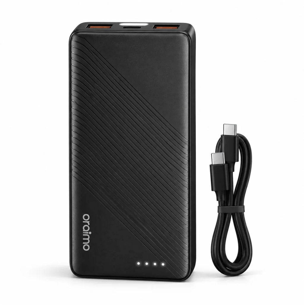 باور بانك Oraimo Traveler 15 – 20000 مللي أمبير | Power Bank شحن سريع 15W Type-C مع مصباح LED