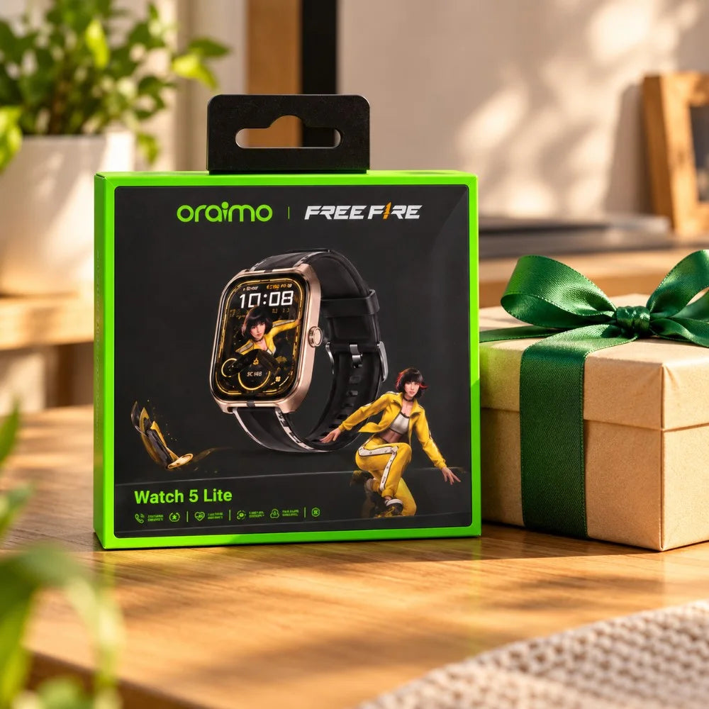 ساعة ذكية oraimo Watch 5 Lite – Montre Connectée | إصدار Free Fire الخاص