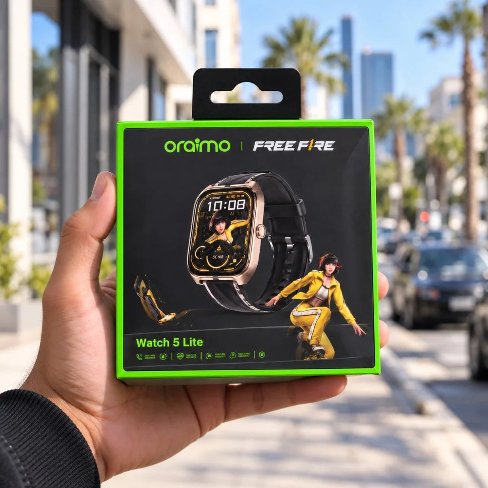 ساعة ذكية oraimo Watch 5 Lite – Montre Connectée | إصدار Free Fire الخاص