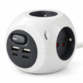 مشترك كهربائي Simon Combiball – Multiprise 3 مآخذ + 2 USB-A + 2 USB-C مع زر تشغيل