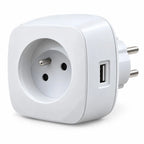 محوّل مأخذ Simon مع USB – Adaptateur prise 2P+T + 2 USB-A + 1 USB-C | 3.2A 15.8W
