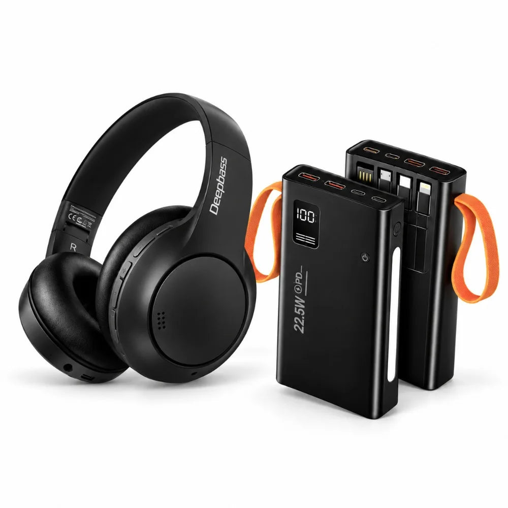 باور بانك N-02 – 20000 مللي أمبير | Power Bank شحن فائق 22,5W PD مع 4 كابلات مدمجة وشاشة رقمية