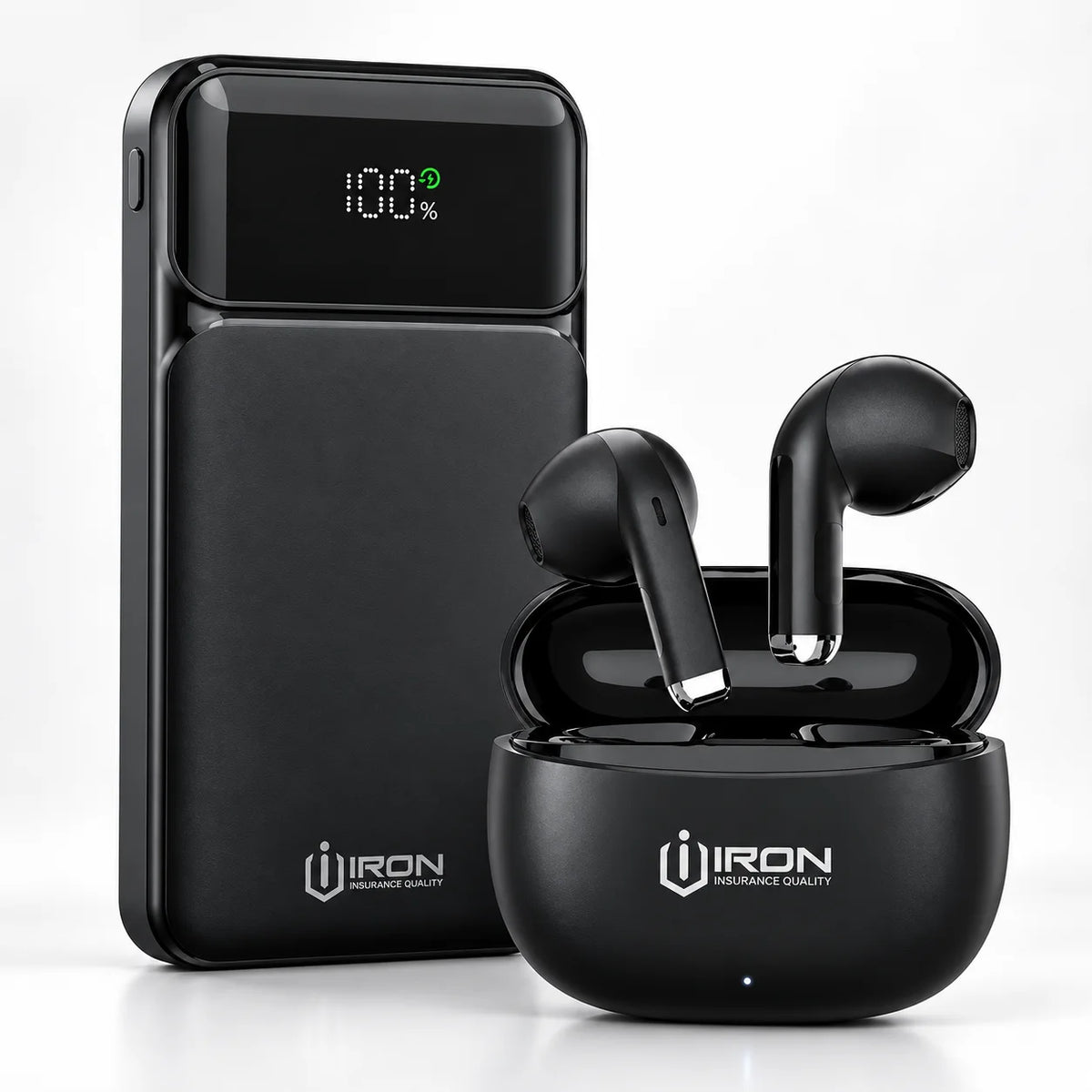 باور بانك IRON 10000 مللي أمبير – Power Bank IR-010 | شحن سريع 22.5W مع كابل مدمج وشاشة رقمية