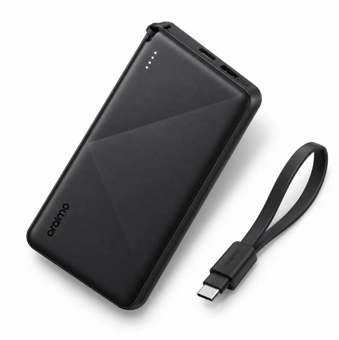 باور بانك Oraimo PowerFlow L1 – 10000 مللي أمبير | Power Bank شحن 15W مع كابل Type-C قابل للفصل