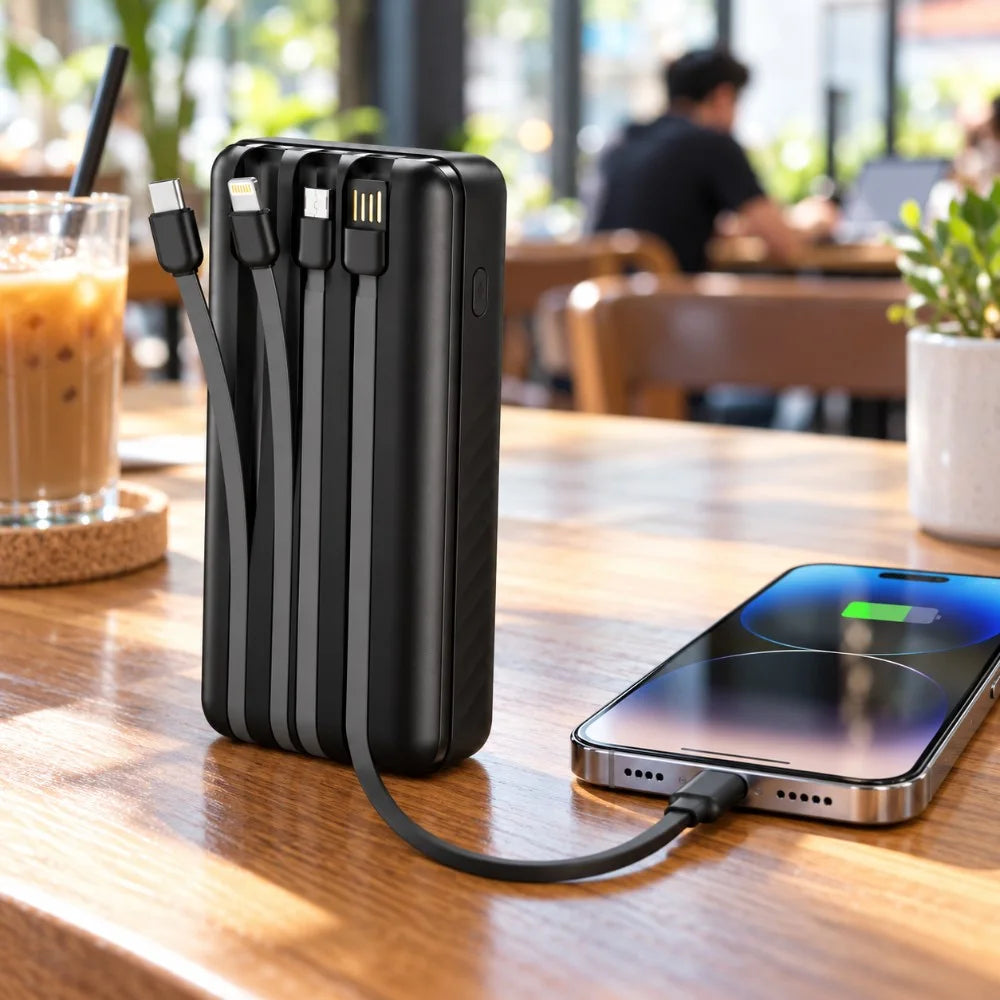 باور بانك Oraimo Traveler Link 20 – 20000 مللي أمبير | Power Bank مع 4 كابلات مدمجة