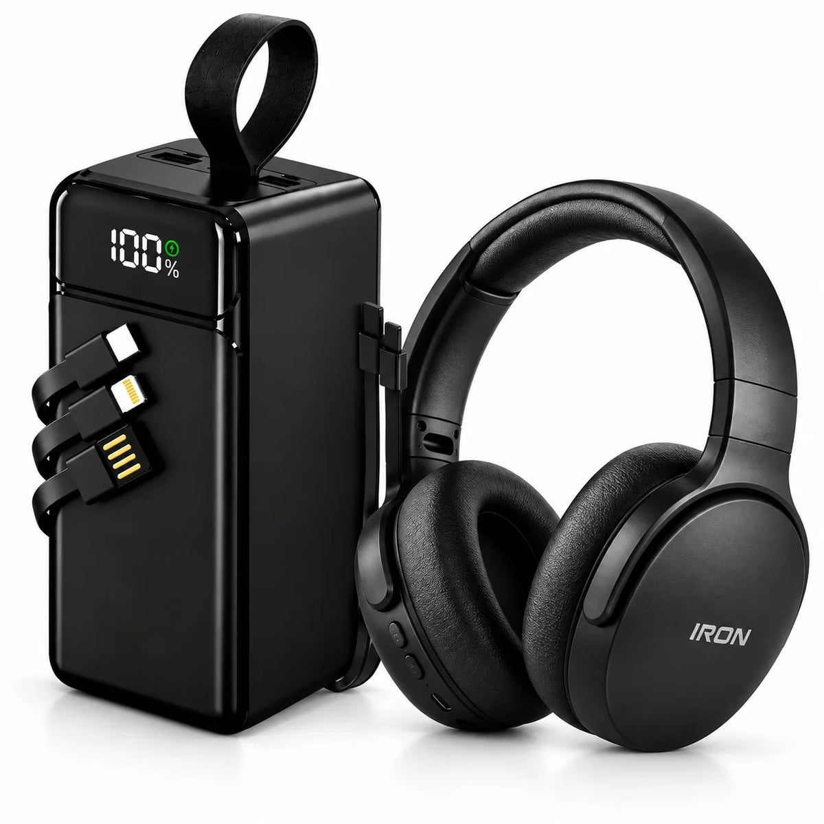 باور بانك IRON 40000 مللي أمبير – Power Bank | شحن سريع 22.5W مع كابل مدمج وشاشة رقمية